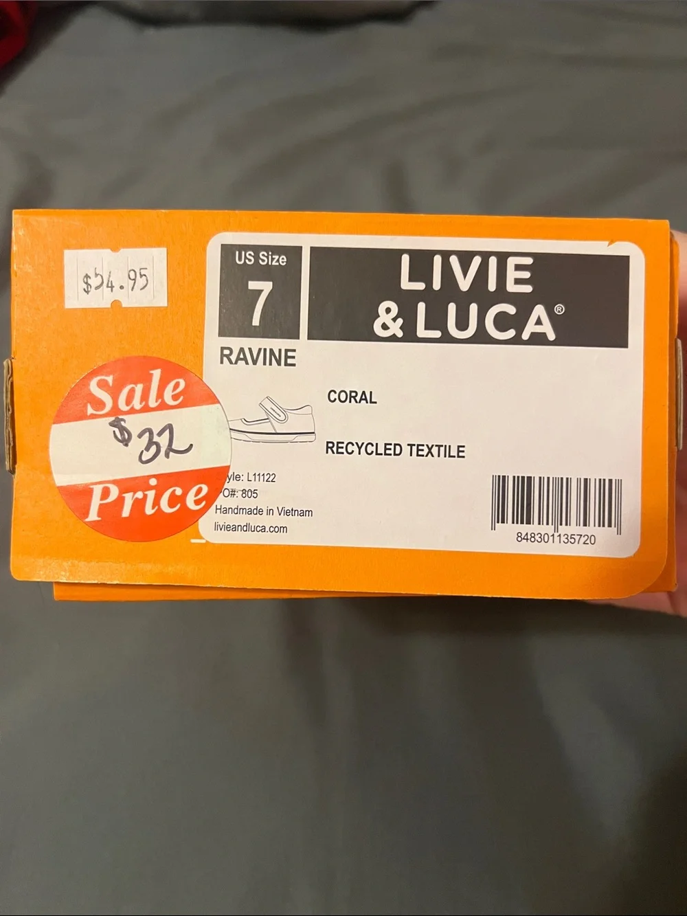 Livie & Luca Ravine Coral Canvas Mary Jane with Floral Lining size 7